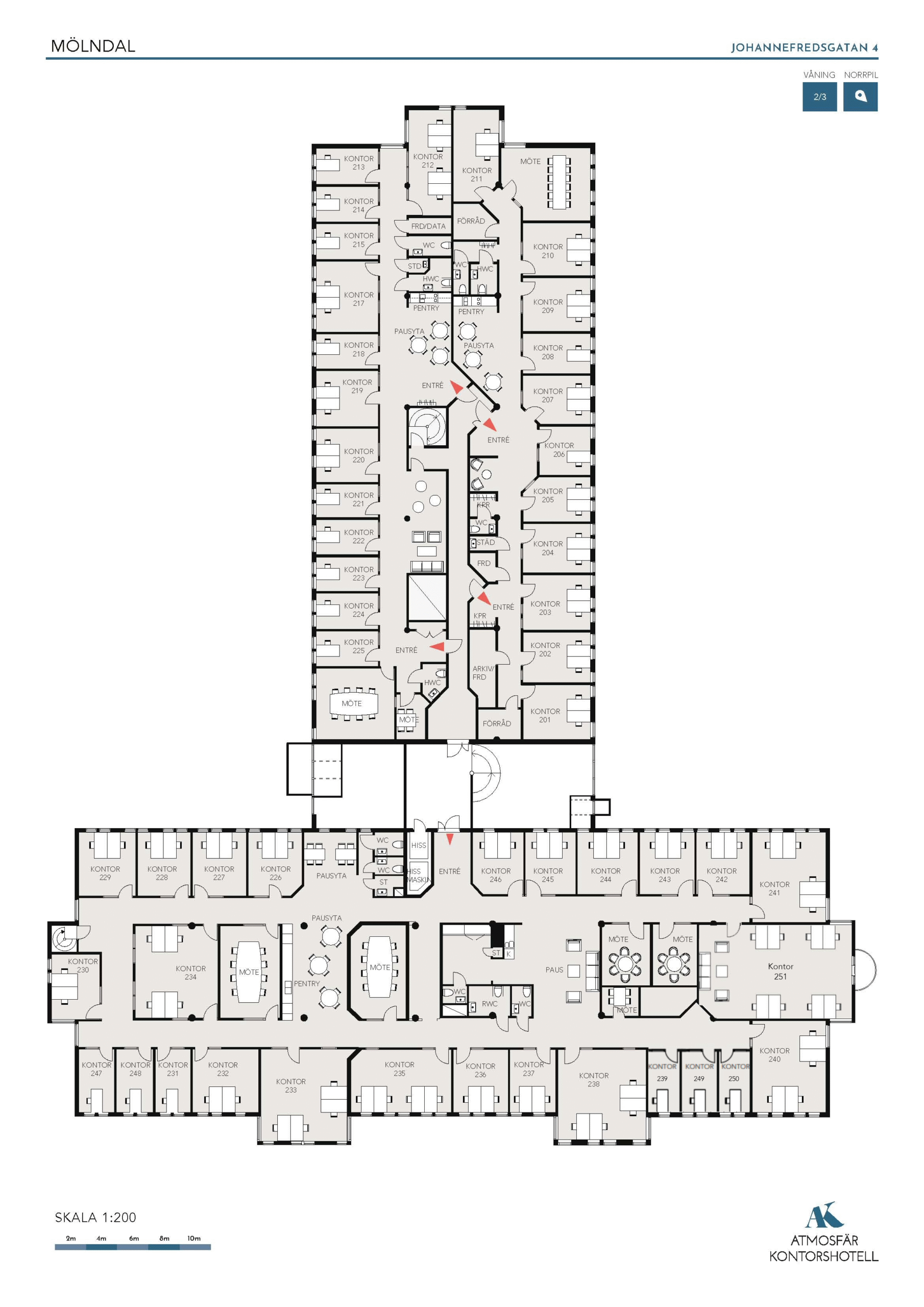 Atmosfär Kontorshotell plan 2